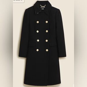 J Crew Warwick Topcoat Italian Stadium Cloth Wool Blend Black P0